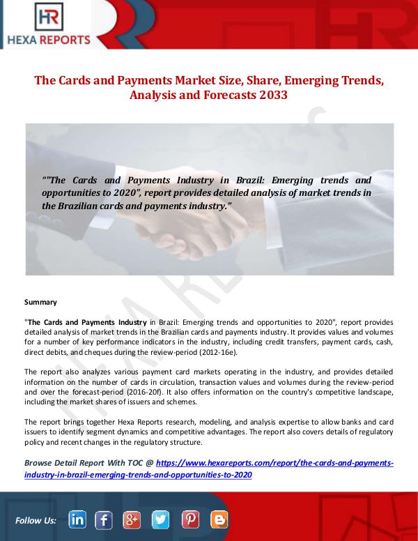 Hexa Reports The Cards and Payments Market Size, Share, Emergin
