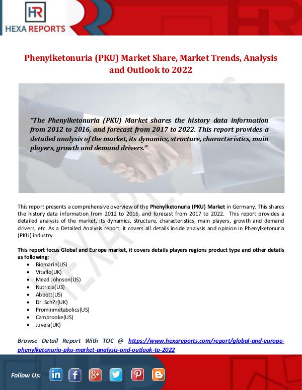 Hexa Reports Phenylketonuria (PKU) Market Share, Market Trends,