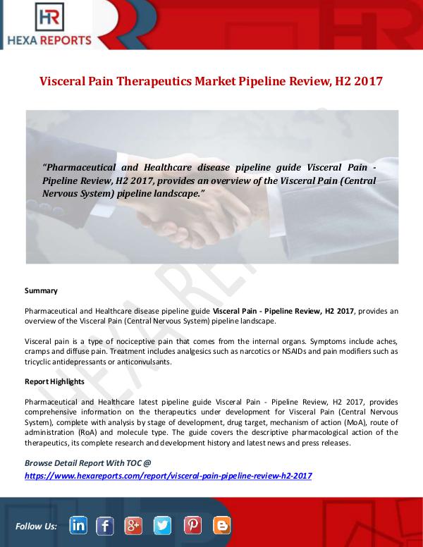 Visceral Pain Therapeutics Market Pipeline Review,