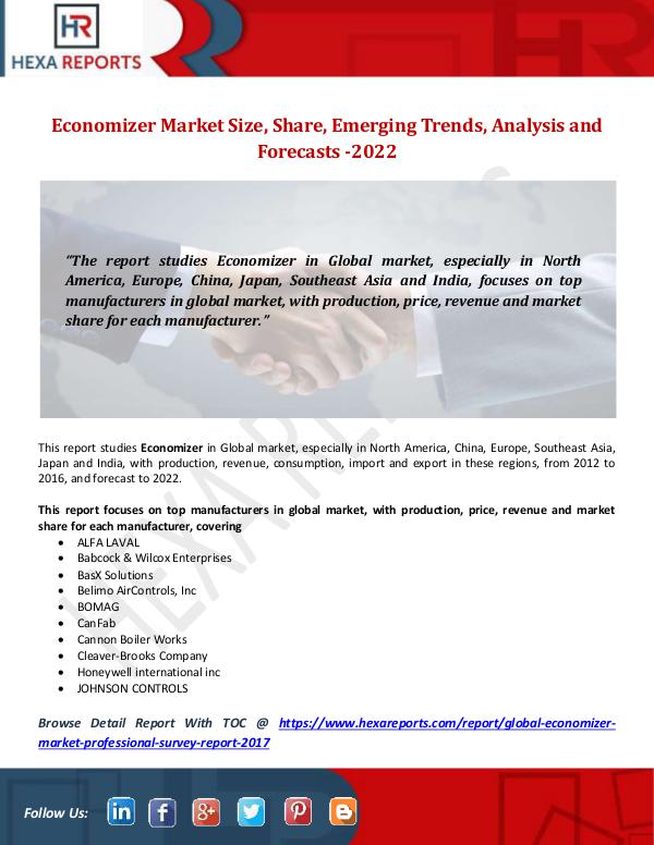 Hexa Reports Economizer Market Size, Share, Emerging Trends, An