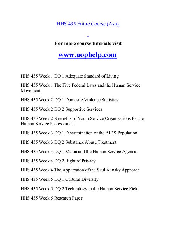 HHS 435 help Minds Online/uophelp.com HHS 435 help Minds Online/uophelp.com