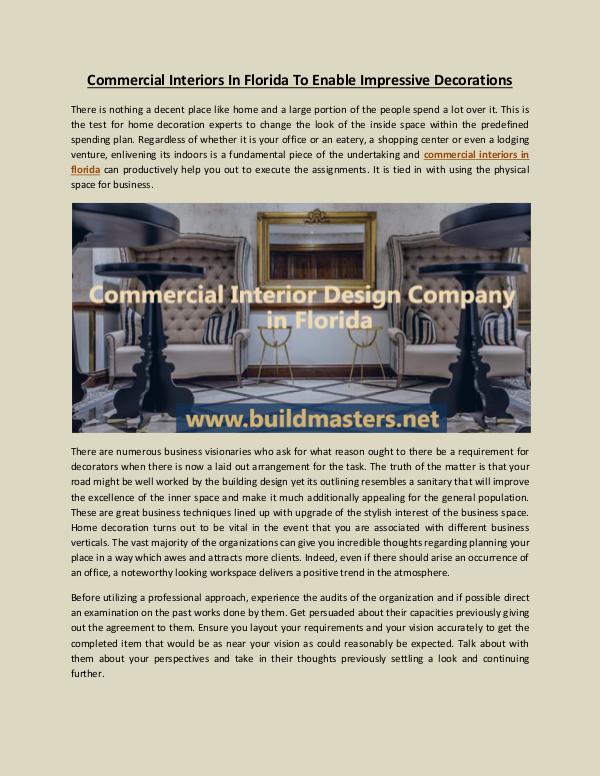 Build Masters, LC Commercial Interiors In Florida