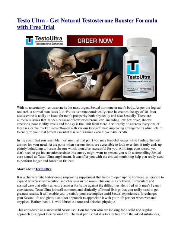 Testo Ultra - Get Natural Testosterone Booster Formula with Free Tria Testo Ultra - Get Natural Testosterone Booster For