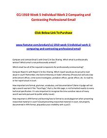 CCJ 1910 Week 5 Individual Work 2 Comparing and Contrasting Professio