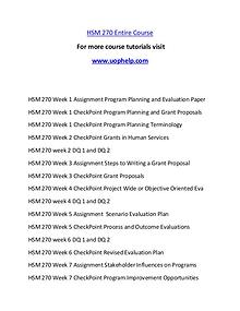 HSM 270 Help A Clearer path to student success/uophelp.com
