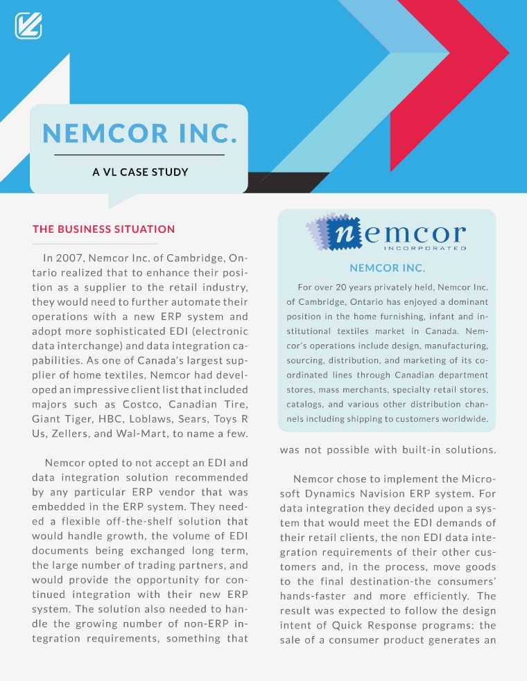 VL OMNI Resources Nemcor Inc. : A VL Case Study