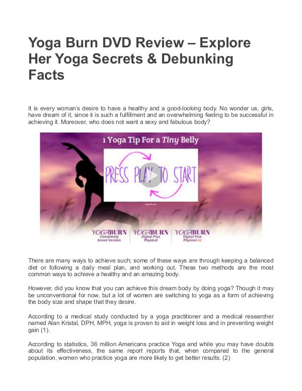 Yoga Burn Download / Yoga Burn Challenge By Zoe Bray Cotton Yoga Burn System Weight Loss For Women