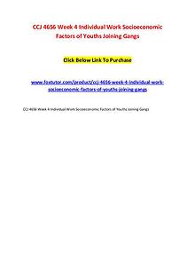 CCJ 4656 Week 4 Individual Work Socioeconomic Factors of Youths Joini
