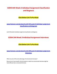 CCMH 544 All Assignments