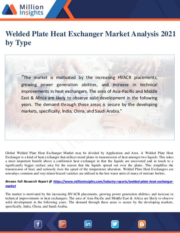 Manufacturing and Construction Reports by Million Insights Welded Plate Heat Exchanger Market Analysis 2021 b
