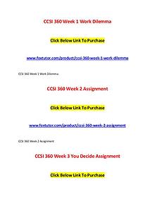 CCSI 360 All Assignments