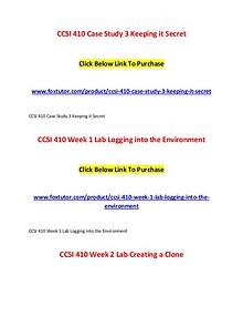 CCSI 410 All Assignments