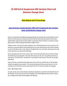 CE 300 Unit 6 Assignment ABC Analysis Chart and Behavior Change Chart