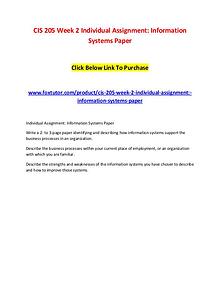 CIS 205 Week 2 Individual Assignment Information Systems Paper