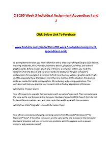 CIS 290 Week 5 Individual Assignment Appendices I and J