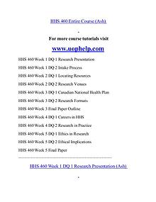 HHS 460 help Minds Online/uophelp.com