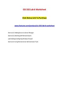 CIS 332 Lab 6 Worksheet