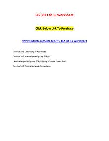 CIS 332 Lab 10 Worksheet