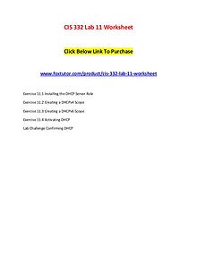 CIS 332 Lab 11 Worksheet