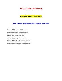 CIS 332 Lab 12 Worksheet