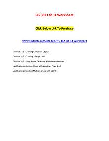 CIS 332 Lab 14 Worksheet