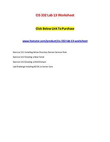 CIS 332 Lab 13 Worksheet