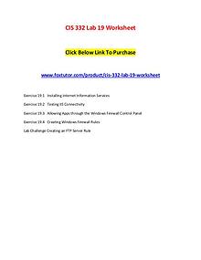 CIS 332 Lab 19 Worksheet