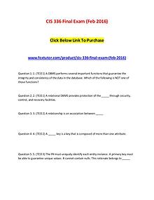 CIS 336 Final Exam (Feb 2016)