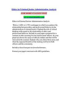 ETHICS IN CRIMINAL JUSTICE ADMINISTRATION ANALYSIS / TUTORIALOUTLET D