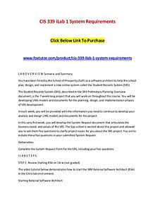 CIS 339 iLab 1 System Requirements