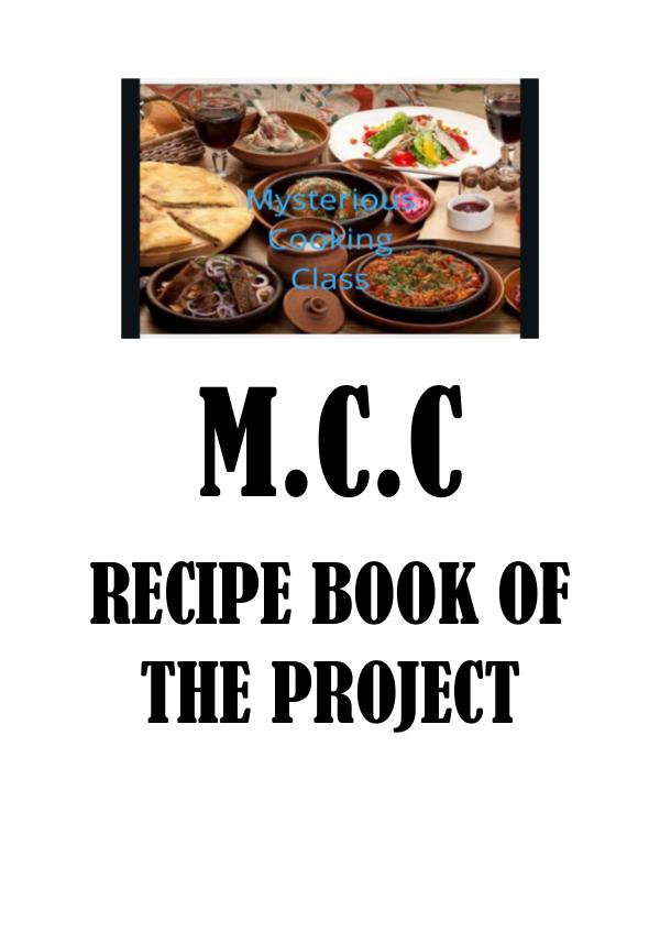 M.C.C JOINT PRODUCT-RECIPE E-BOOK M.C.C JOINT PRODUCT RECIPE E-BOOK