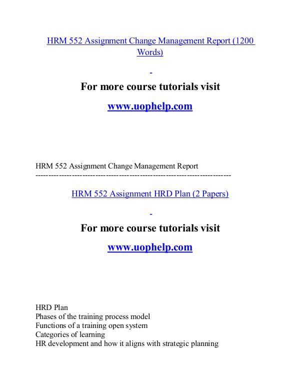 HRM 552 help Minds Online/uophelp.com HRM 552 help Minds Online/uophelp.com