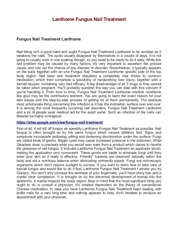 Lanthome Fungus Nail Treatment Lanthome Fungus Nail Treatment