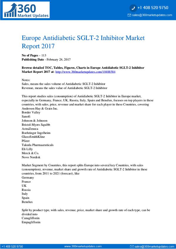 Global 3D Bioprinting Equipment Market Professional Survey Report 201 Antidiabetic-SGLT-2-Inhibitor-Market-Report-2017