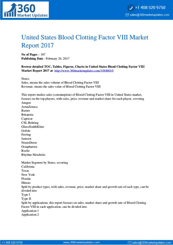 Global 3D Bioprinting Equipment Market Professional Survey Report 201 Blood-Clotting-Factor-VIII-Market-Report-2017