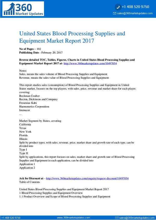 Global 3D Bioprinting Equipment Market Professional Survey Report 201 Blood-Processing-Supplies-and-Equipment-Market-Rep