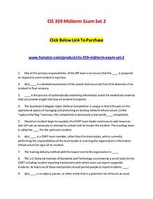 CIS 359 Midterm Exam Set 2