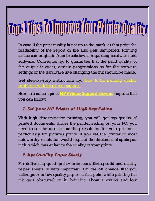 Tips to improve your printer quality