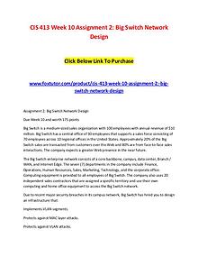 CIS 413 Week 10 Assignment 2 Big Switch Network Design