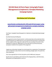 CIS 443 Week 10 Term Paper Using Agile Project Management to Implemen