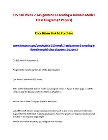 CIS 510 Week 7 Assignment 3 Creating a Domain Model Class Diagram (2