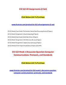 CIS 512 All Assignments