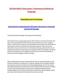 CIS 524 Week 5 Discussion 1 Command and Natural Language