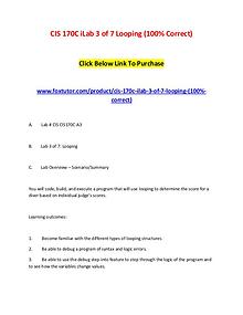 CIS 170C iLab 3 of 7 Looping (100% Correct)