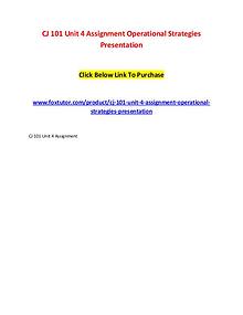 CJ 101 Unit 4 Assignment Operational Strategies Presentation