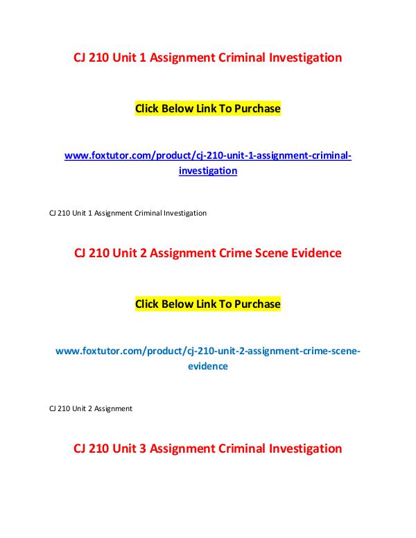 CJ 210 All Assignments CJ 210 All Assignments