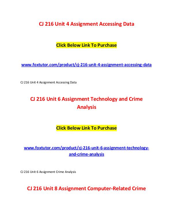 CJ 216 All Assignments CJ 216 All Assignments