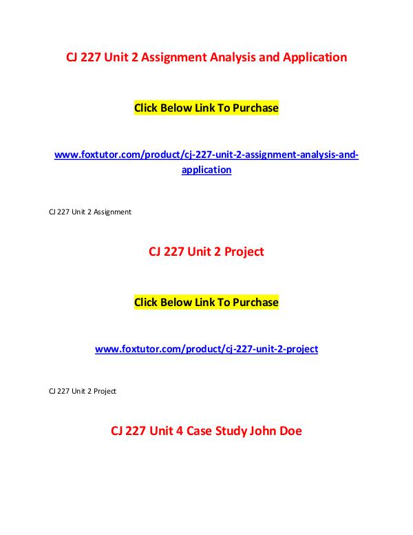 CJ 227 All Assignments CJ 227 All Assignments