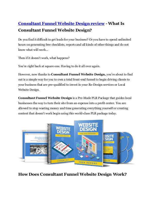 Marketing Consultant Funnel Website Design reviews and Bonus