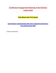 CJ 246 Unit 2 Assignment Diversity in the Criminal Justice Field